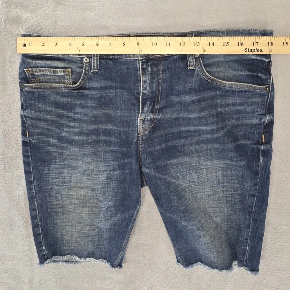 True Religion Jean Shorts 34W Ricky Super T Cut‎ Off Raw Hem Stretch 11